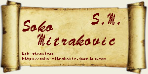 Soko Mitraković vizit kartica